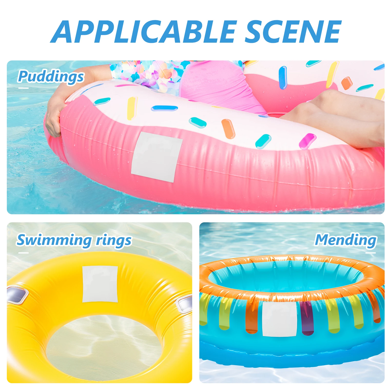 

10pcs Tpu Repair Patch Adhesive Sturdy Clear Mend Sticker For Inflatable Air Mattress Tent Raincoat Swim Ring Easy Fix
