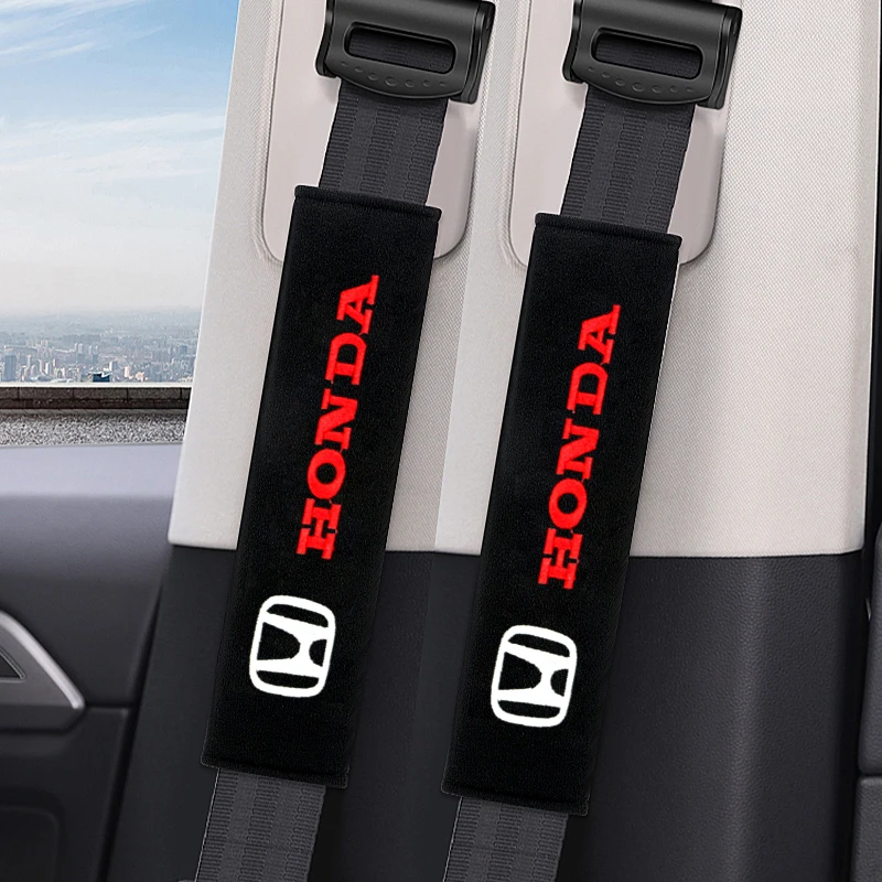 2pcs Car Seat Belt Pads Seat Shoulder Strap Pad Cushion Cover for Honda TYPER Civic XR-V HR-V Accord Odyssey Accessories