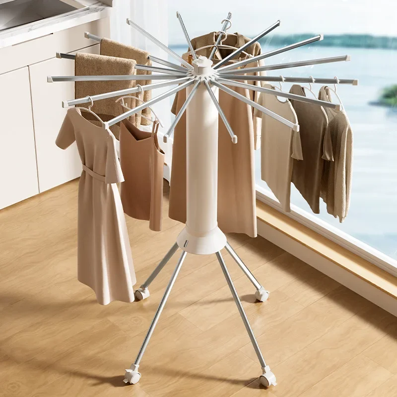 Foldable Drying Rack with Bold Octopus Arms and Wheels for Indoor and Balcony