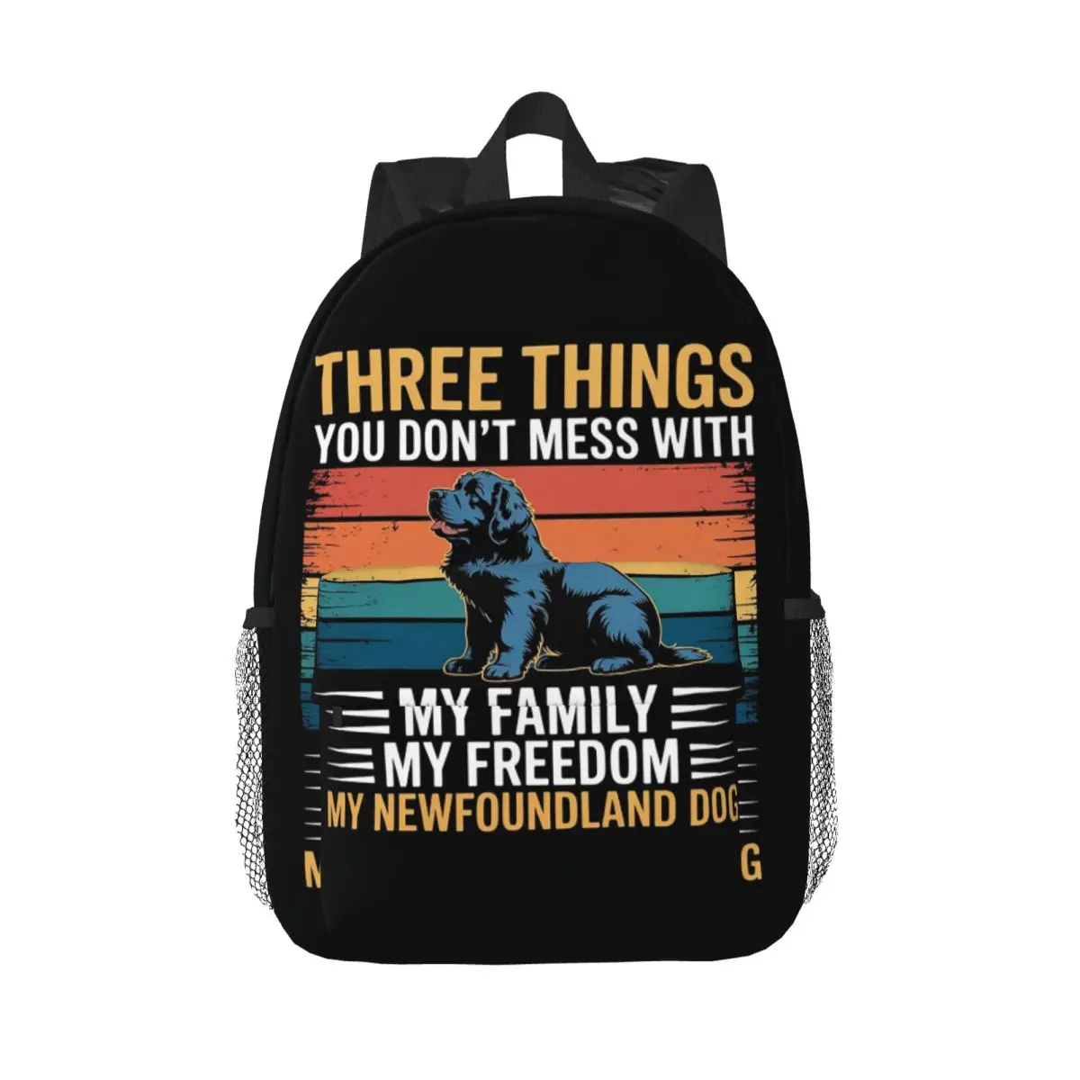 Newfoundland Dog Backpack Daypack Large Capacity Boys Girls BookBag Shoulder Bags for Men Women Children School Bag