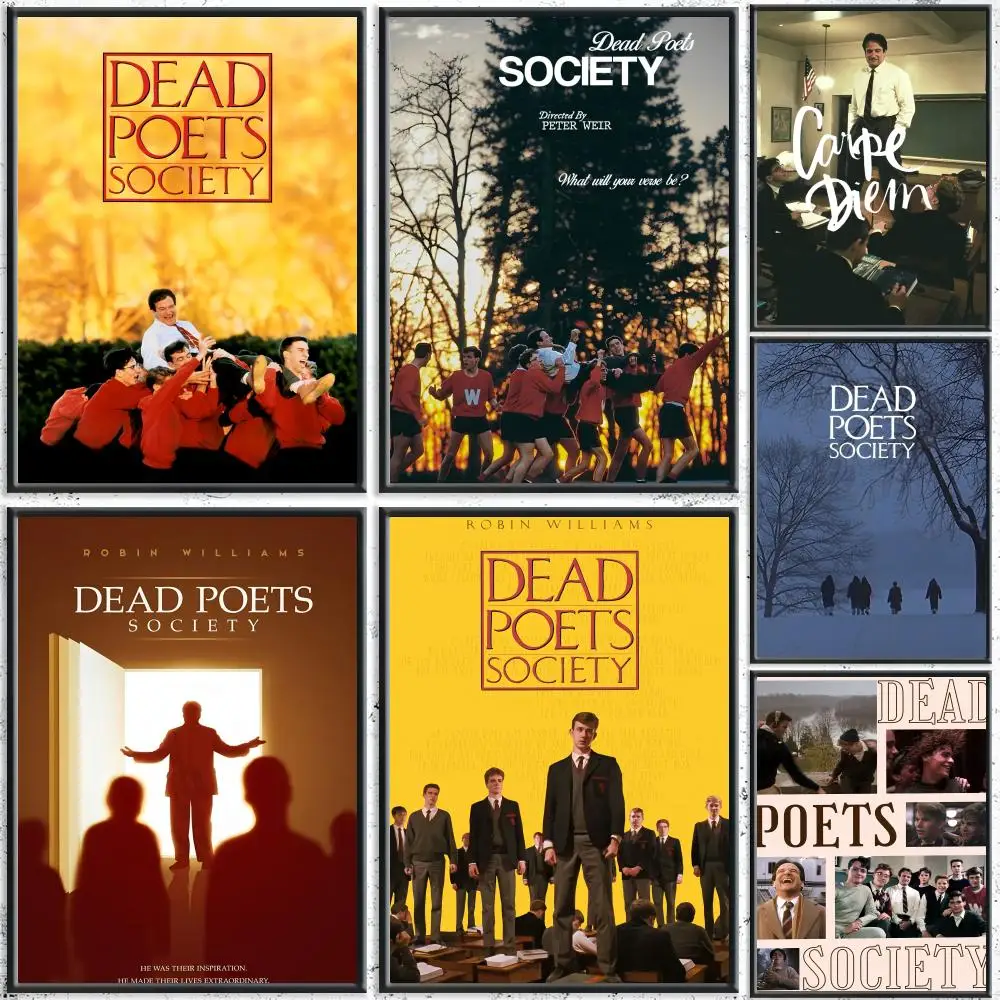 Klassischer Film Dead Poets Society Poster HD wasserdichte selbstklebende Wandkunst – vielseitig einsetzbar, Top-Geschenk-Pick