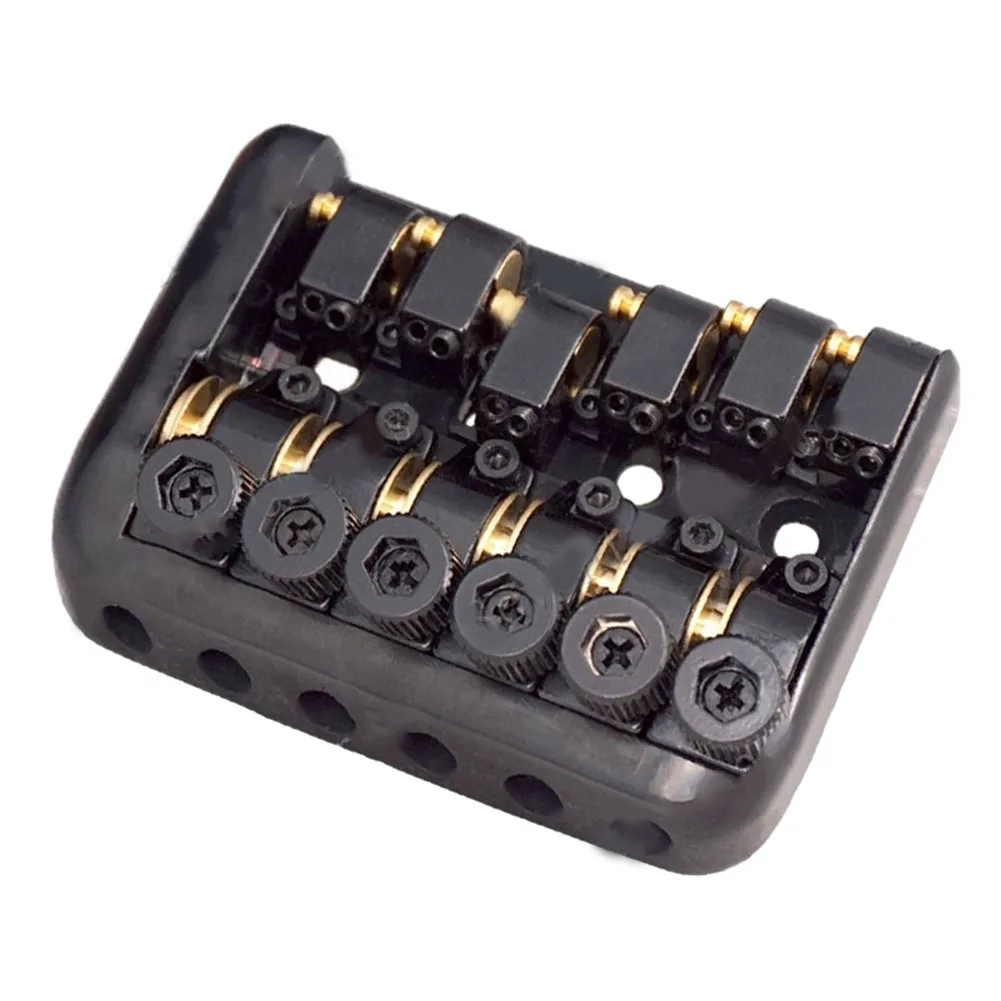 Headless Guitar String Fixed Bridge Black Bridge Electric Guitar Fixed 2.97 X 2.18inch 6 String Headless With Parts