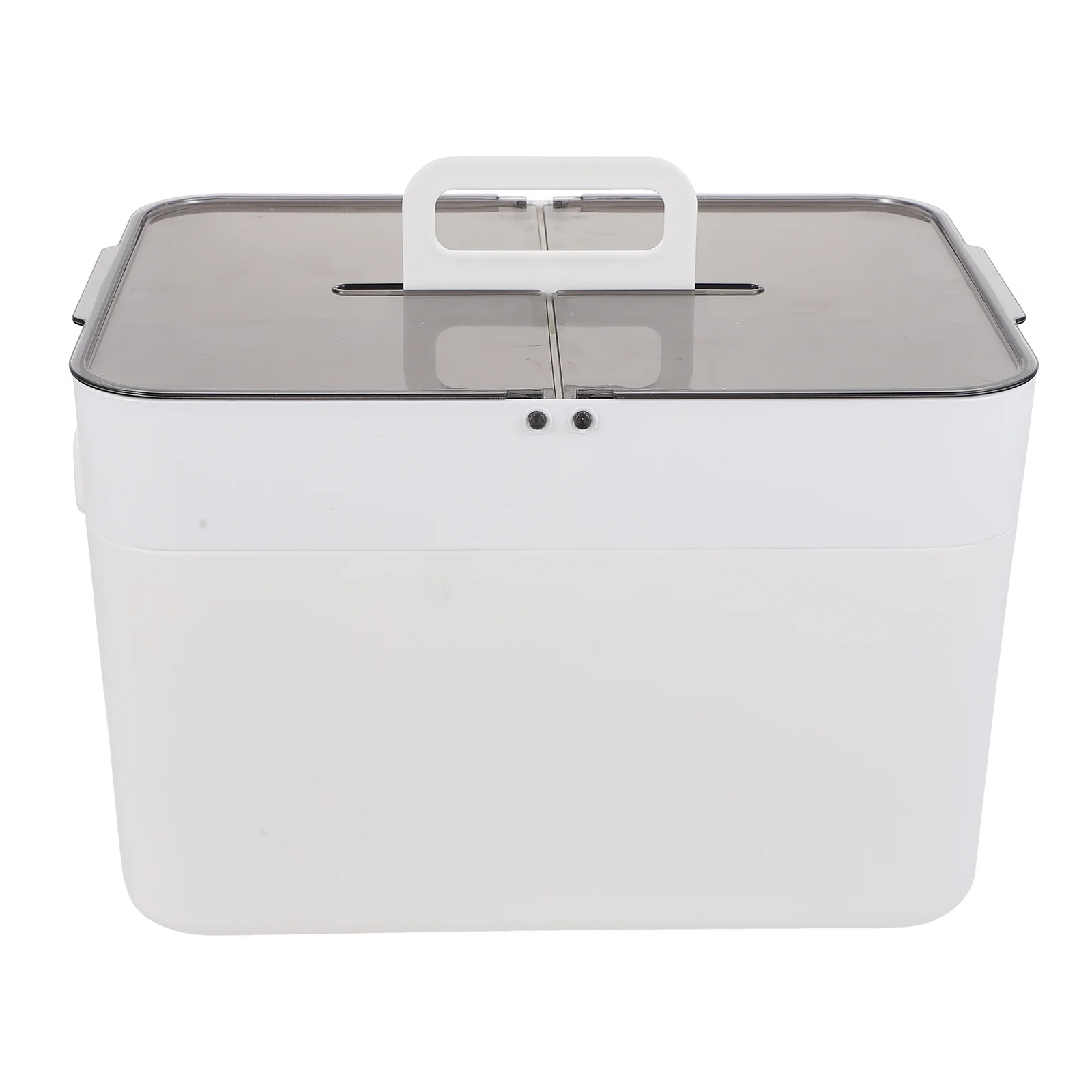 1 قطعة صندوق دواء كبير طبقة مزدوجة من البلاستيك الإسعافات الأولية حافظة طبية محمولة متينة مع مقبض مريح للمدرسة المنزلية