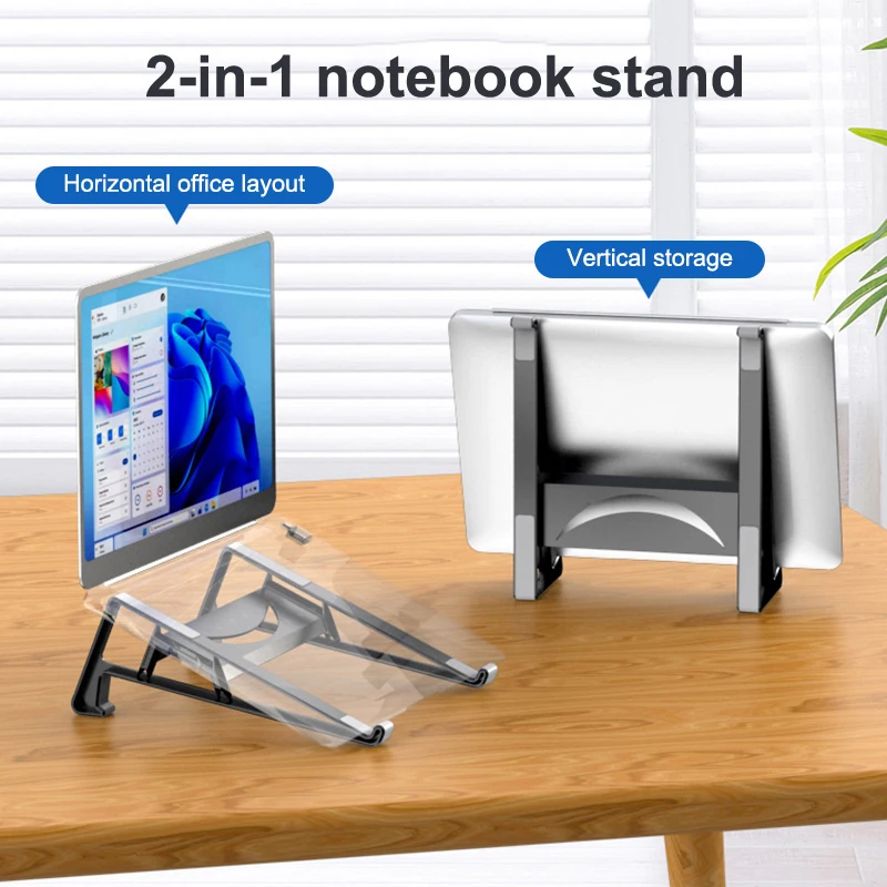 【F】2 In 1 Laptop Vertical Holder Notebook Computer Tablet Stand Heightening Bracket For Office And Studio Use