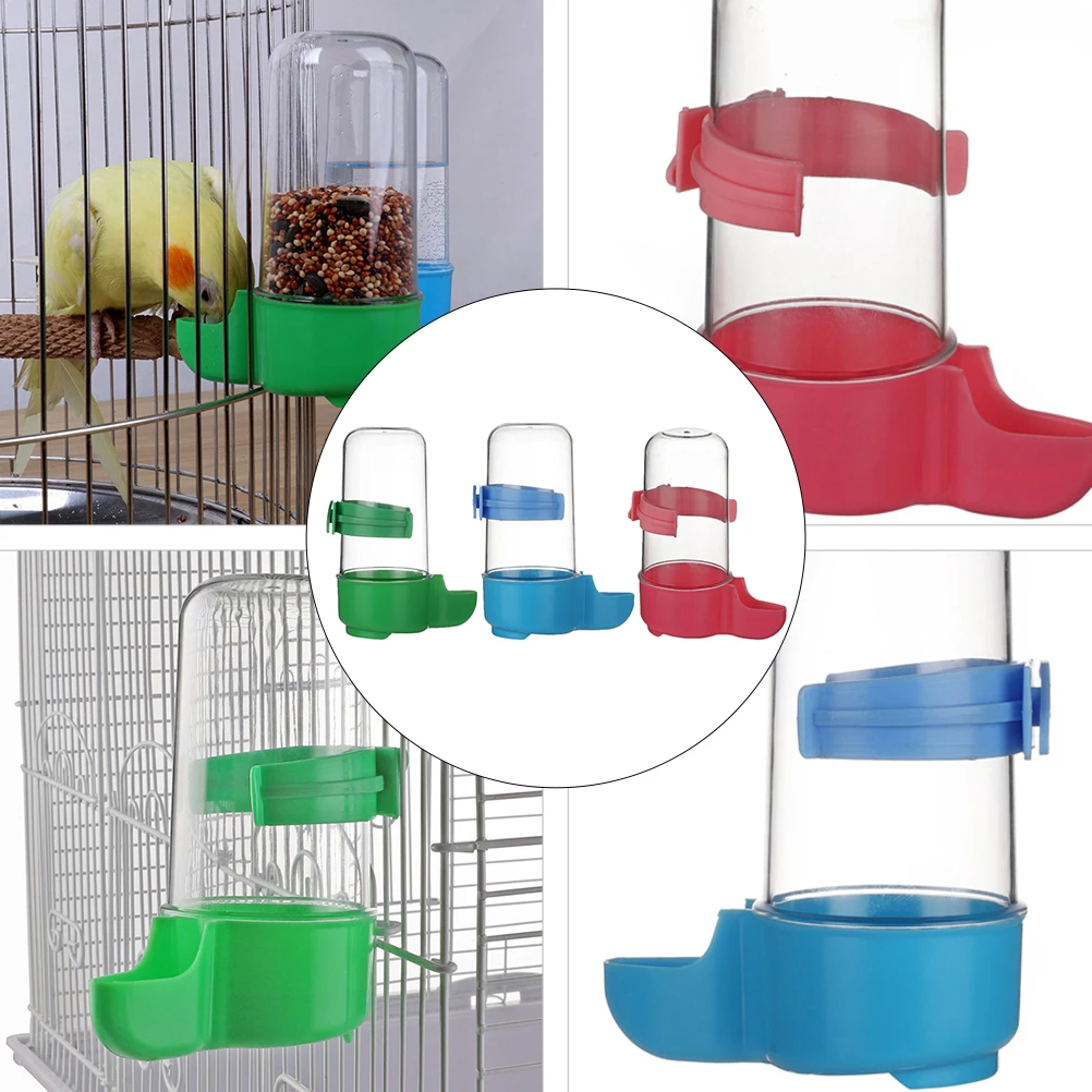 

3pcs Bird Drinker Durable Automatic Feeder Parrot Water Bowl Cockatiel Budgie Cage Pet Bottle Dispenser Easy Breeding