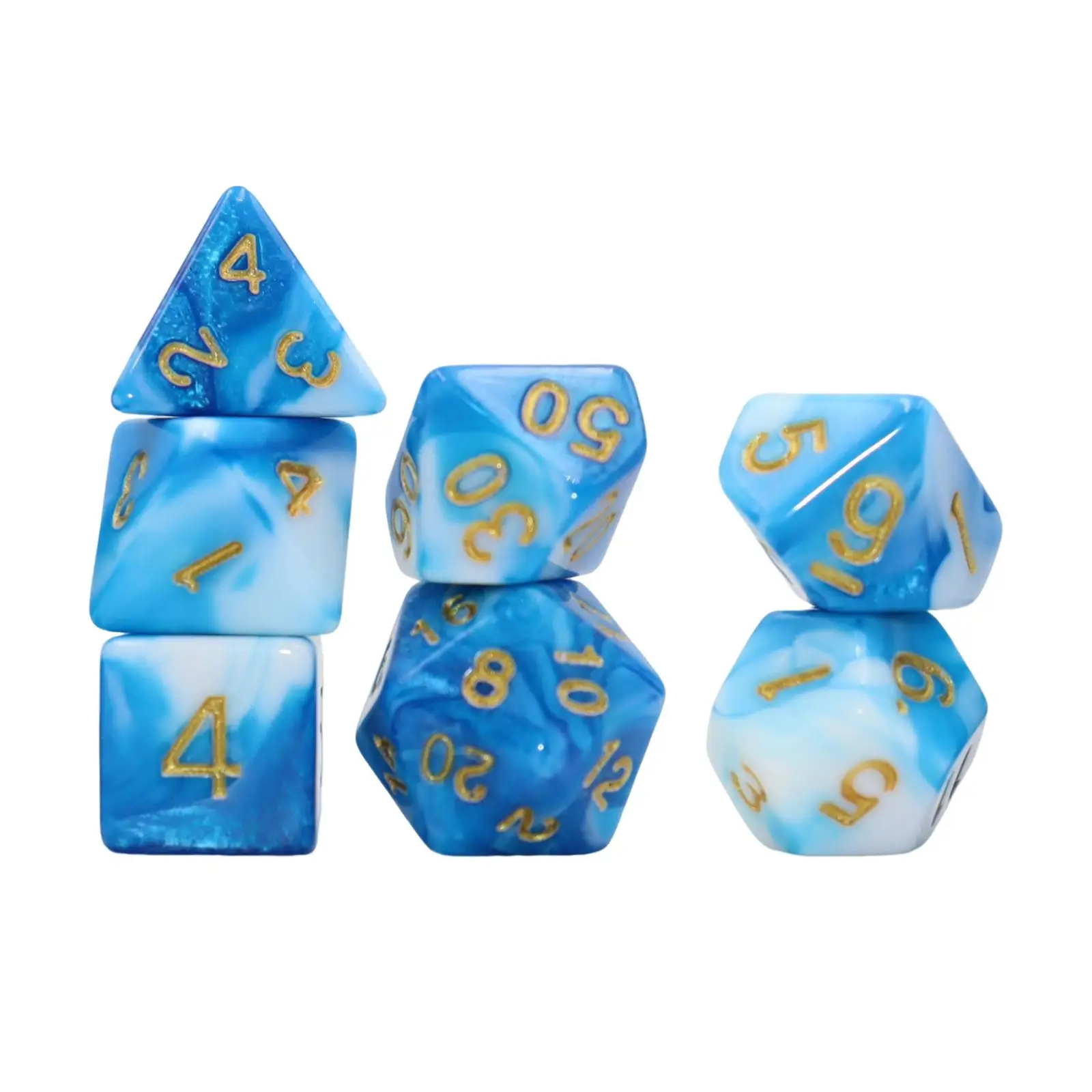 3x7 Pieces Acrylic Polyhedral Dices Table Games Dices Set for Roll Playing Games Board Game Props