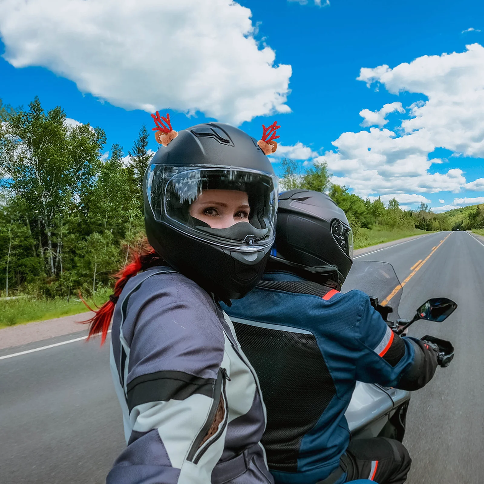 

1 пара рождественских декоративных украшений с оленями для мотоциклов и велосипедов, праздничные аксессуары для верховой езды, женские и мужские праздничные модели, уникальные