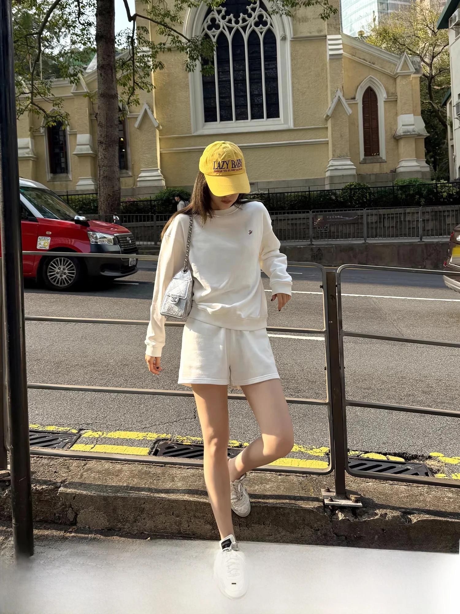 

Yang Xiao Ye Han Ma Sweatirt Set Combed Cotton Linen Y Letter Embroidery Casual Sports orts Early Spring Women's New Sle