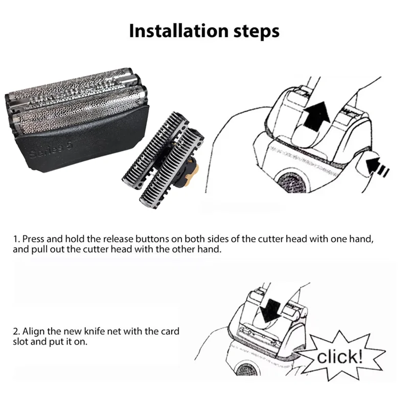 51B Сменная головка для электробритвы с резаком бритвы Braun 5 серии 510 550 570Cc 590Cc 8581 8583 Фото №4
