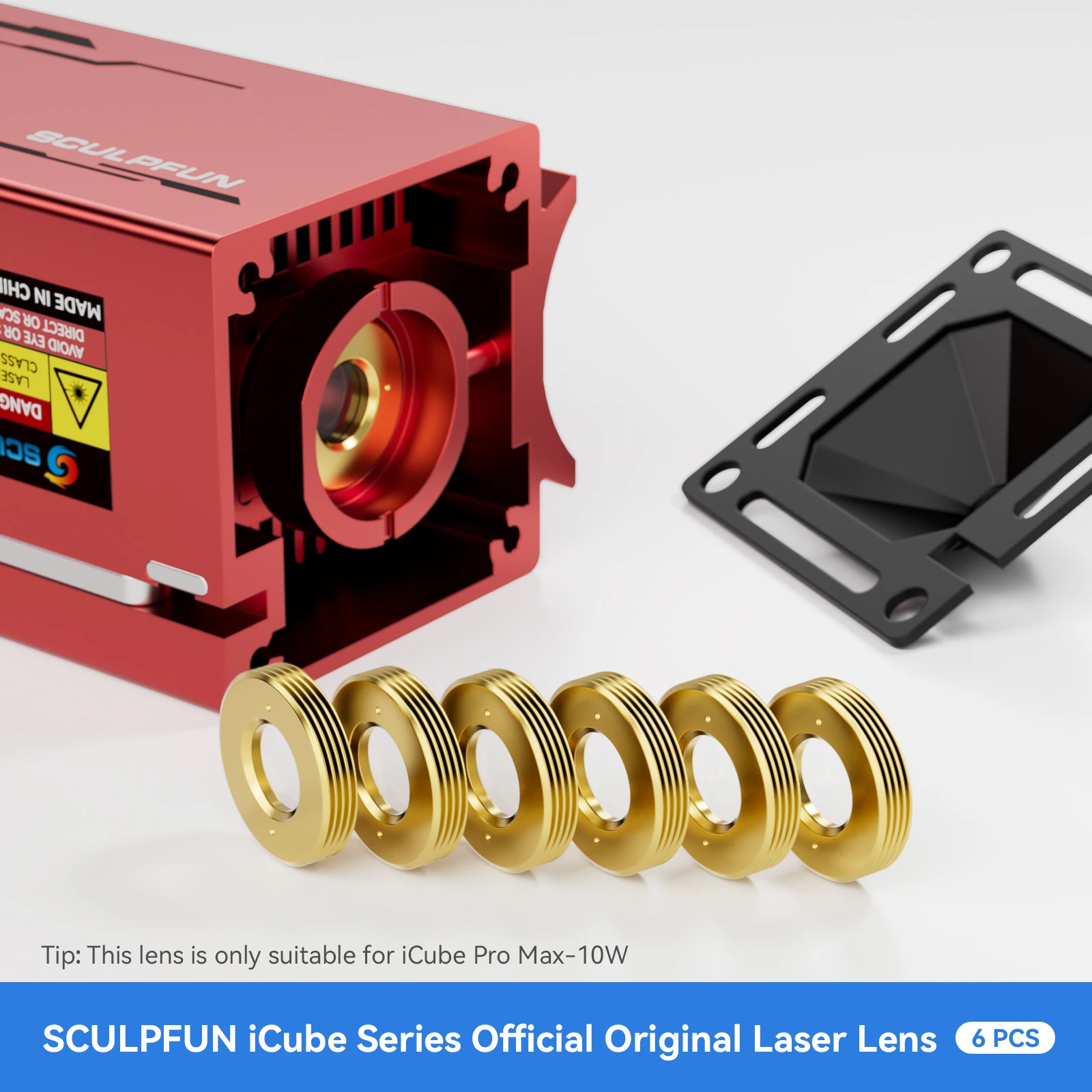 SCULPFUN 6PCS Replaceable Transparent Lens for iCube Laser Engraver len Anti-oil and Smoke Proof Easy to Install