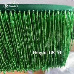 10CM Silver Red Bead Tube Tassel Dress Accessories Lace Trim Wedding and Evening Dress Beaded Decoration RS3052-3