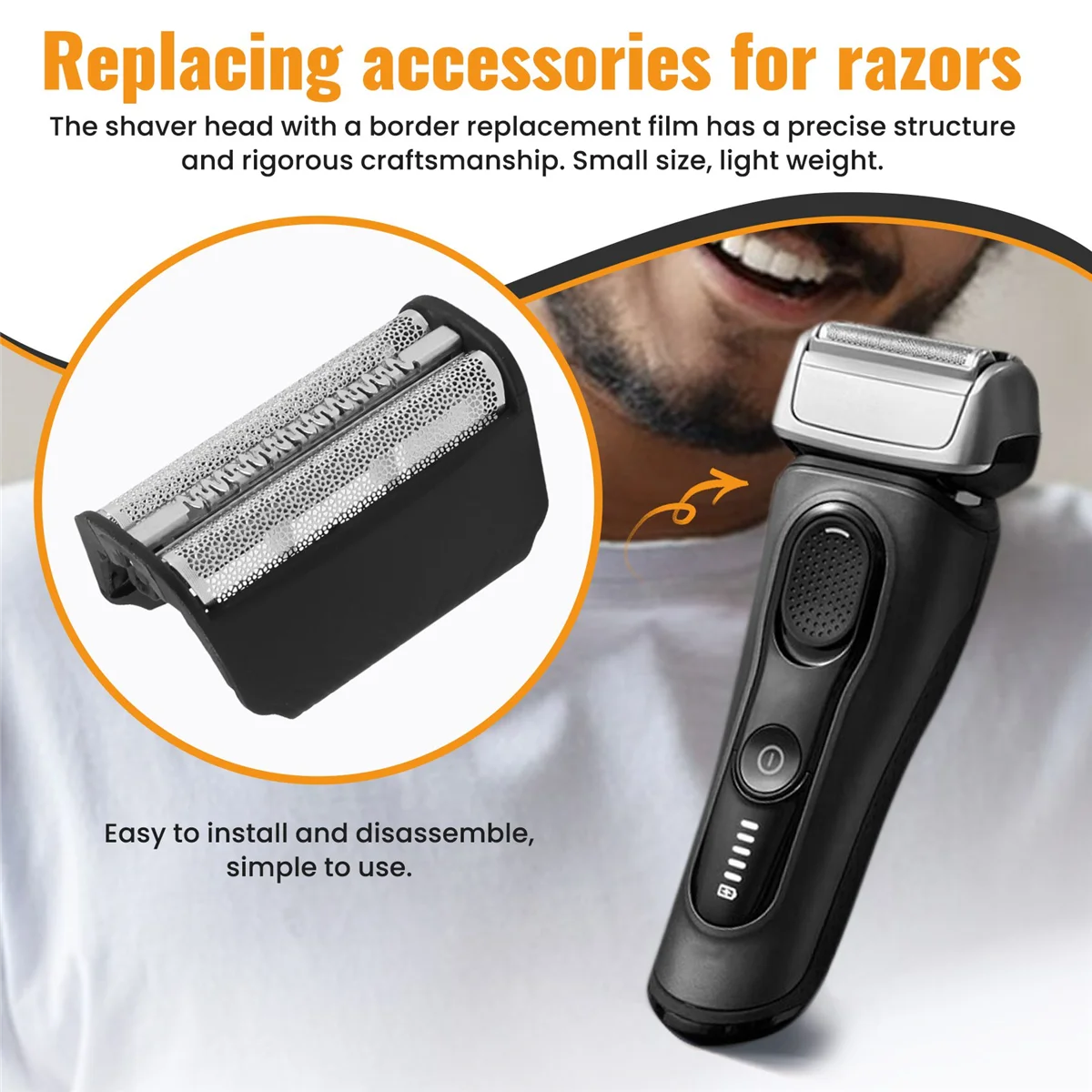 Wymienny ekran foliowy + ramka do golarki BRAUN Razor/Shaver Series 30B 310 330 340 5746 4875 7630