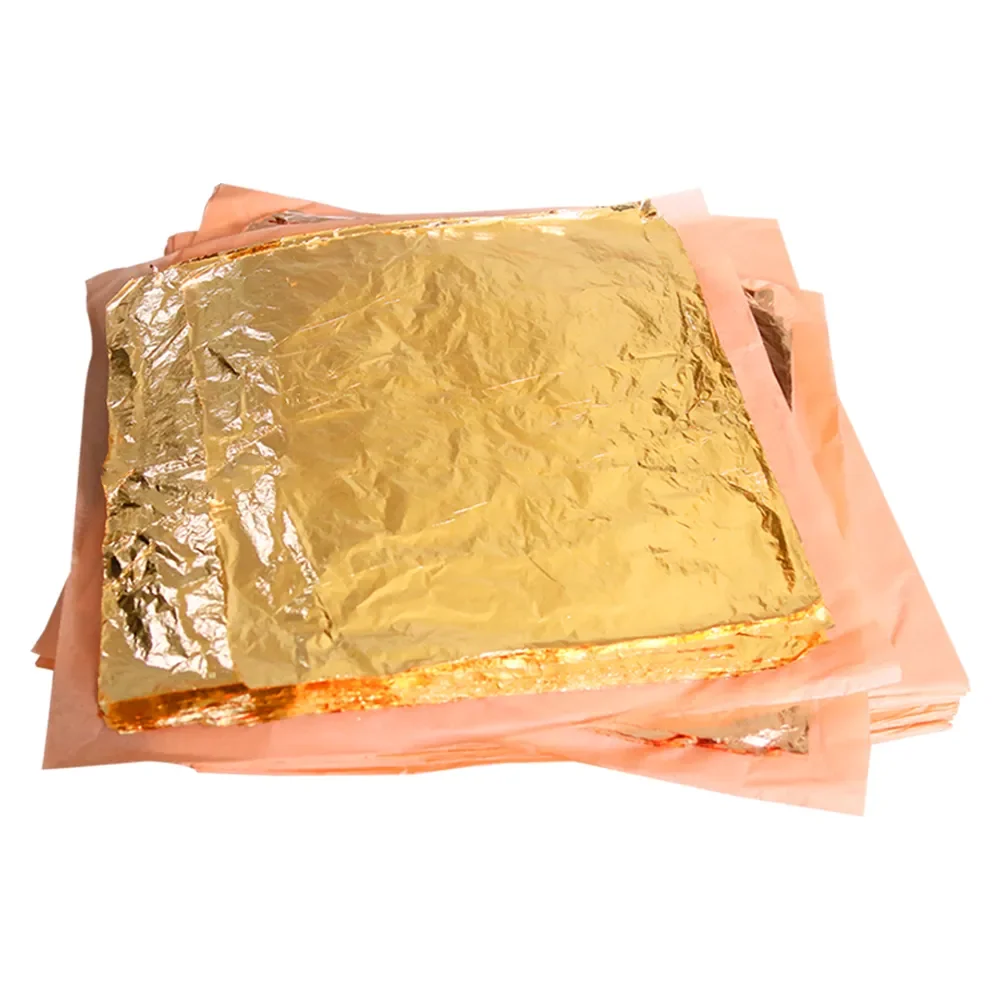 

10,000pcs/box Gold Foil Without Interpaper 16cm Foil Sheets Gilding Copper Leaf for Art Crafts Gilded Home Decoration Linerless