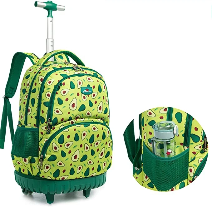 Детский вращающийся чемодан, рюкзак на колесиках с тележкой, диагональ 17 дюймов, телефон с колесами для мальчиков и девочек