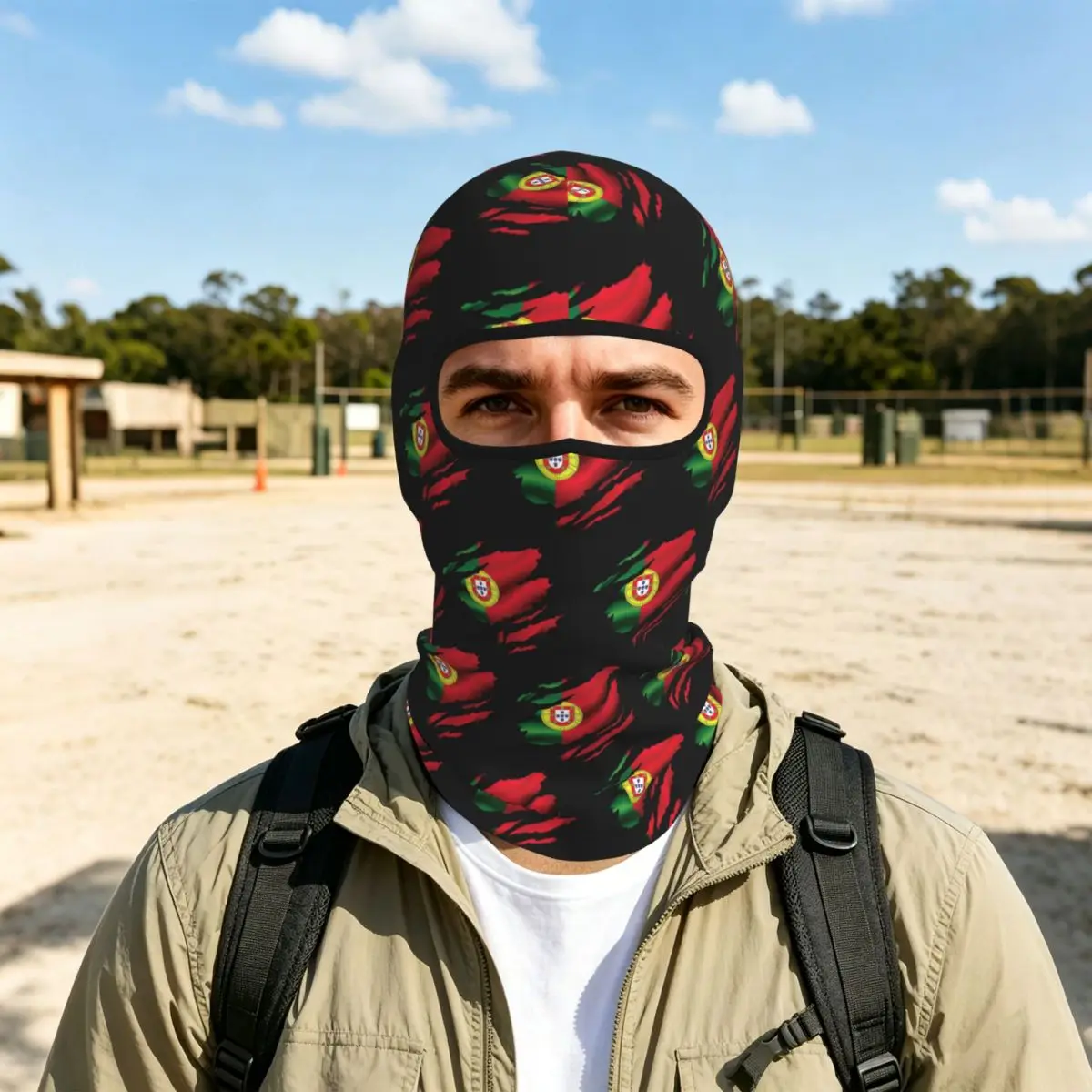 Flag Of Portugal Breathable Thin Balaclava Full Face Mask Sun Protection Neck Gaiter For Motorcycle Fishing Outdoor