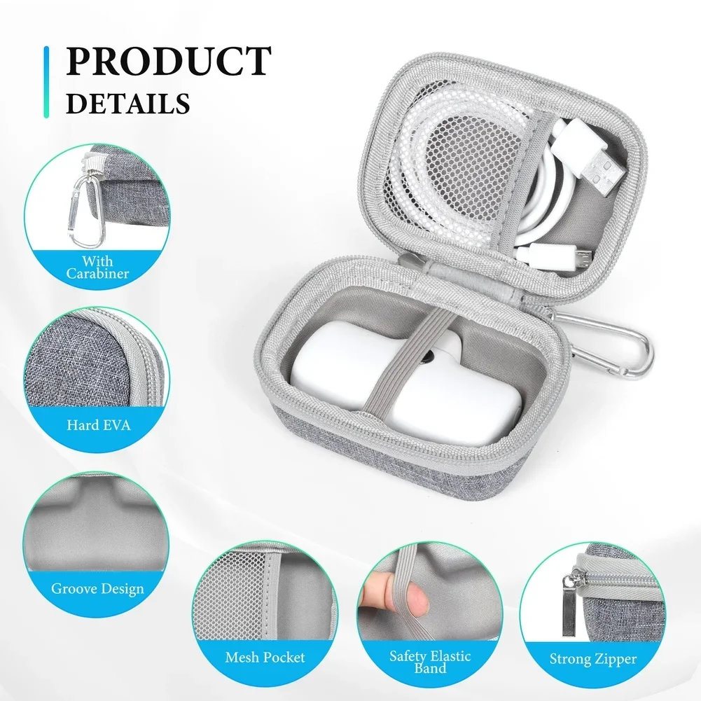 Power Bank Carry Pouch FOR ANKER For NANO 621 For iWALK Models EVA Hard Shell Shockproof Waterproof with Carabiner Zippered Lid - view 6