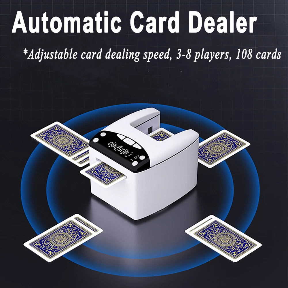 

Automatic Card Dealer Adjustable Card Dealing Speed 4000mAh Battery Electric Card Dealing Machine For Outdoor Camping, Parties