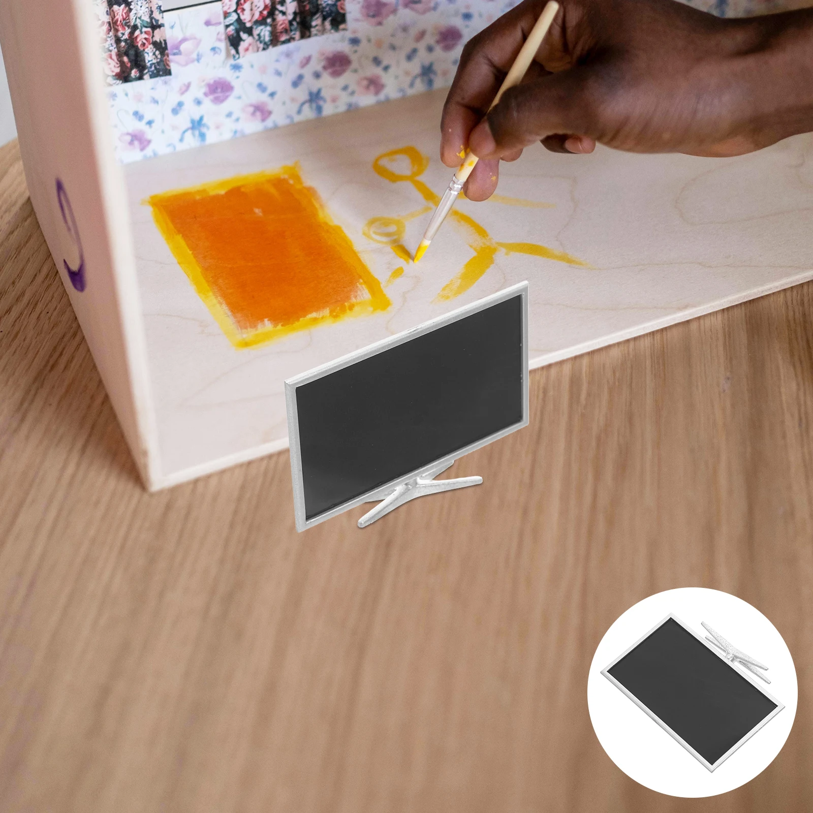 5 uds Mini Monitor simulado juguete en miniatura televisión decorar muebles de casa casa de muñecas en miniatura y accesorios Abs pequeño