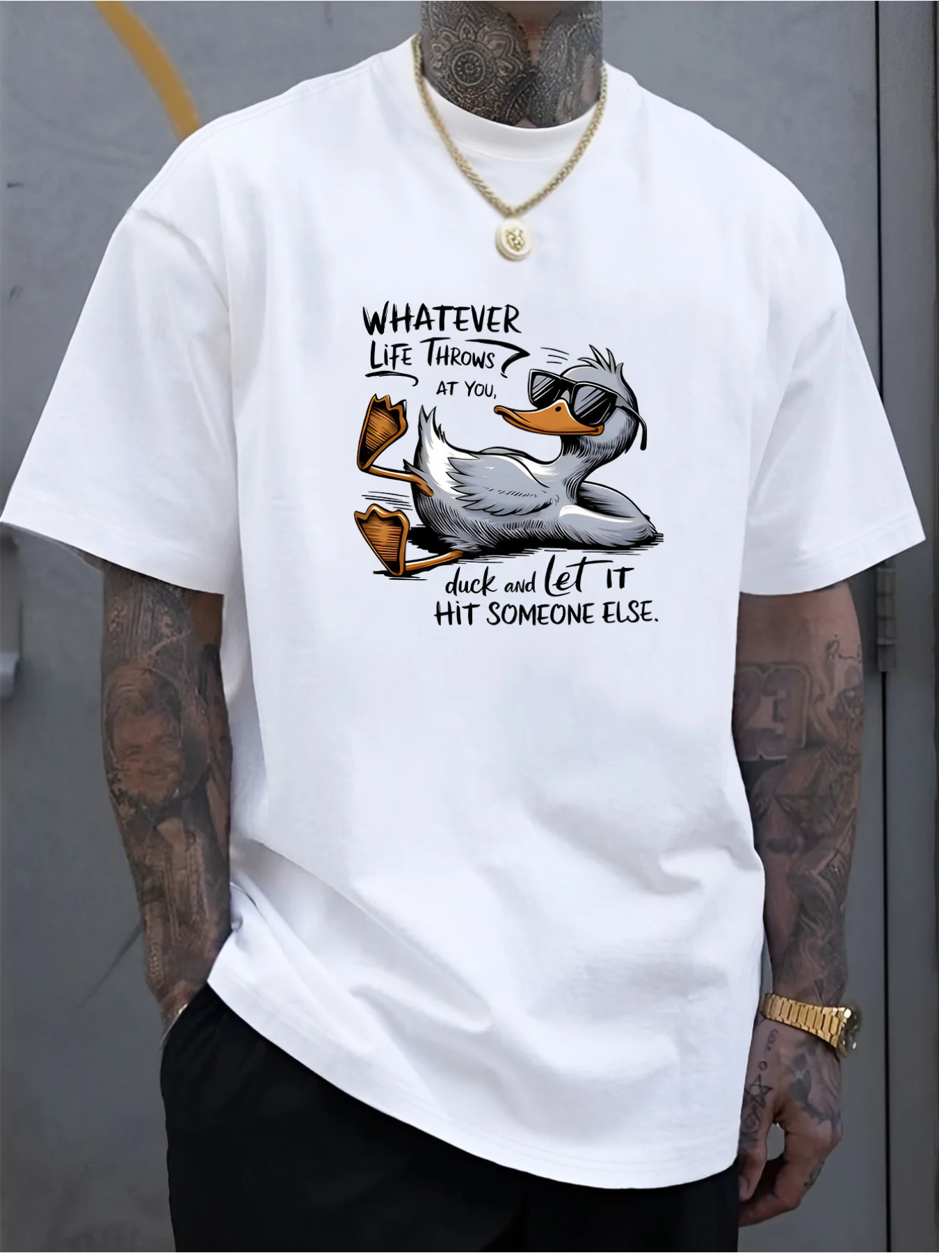 Men'S Humorous Duck Graphic T-Shirt | Funny 