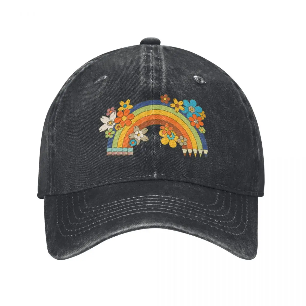 RAINBOW COLOR PENCILS Baseball Cap derby hat Beach Bag Man Women's