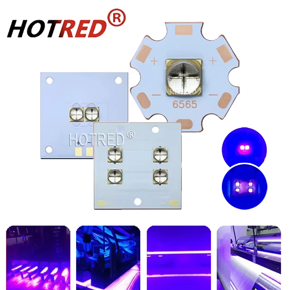 

10W 20W 40W 80W LG UV Purple 6565 LED Ultraviolet Bulbs Lamp Chips 365nm 395nm 405nm COB Module 20mm/40mm Copper PCB 3D Printer