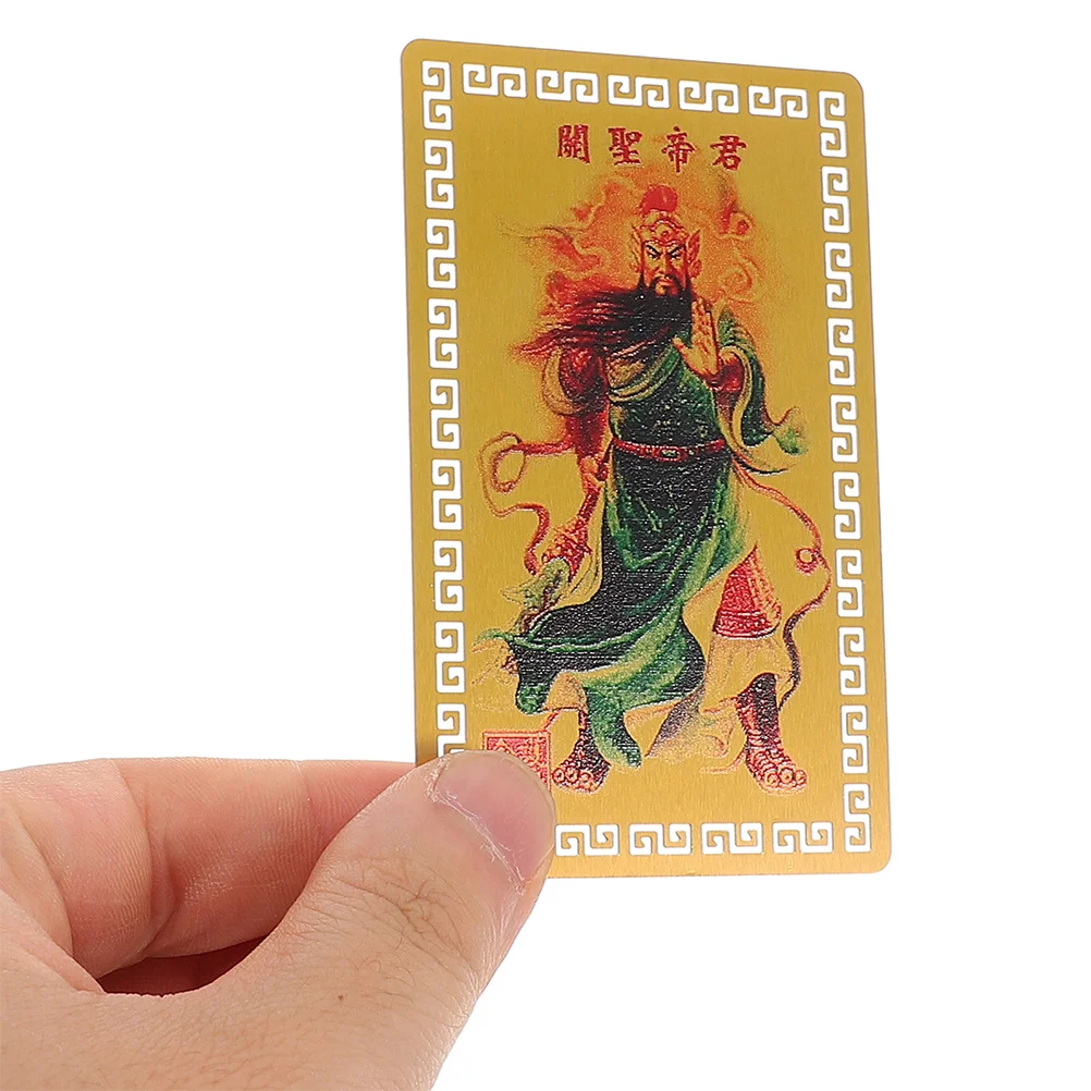 4Pcs Metal Cards Exquisite Chinese Amulets for Home Car Office Decor Protection Good Fortune Auspiciousness