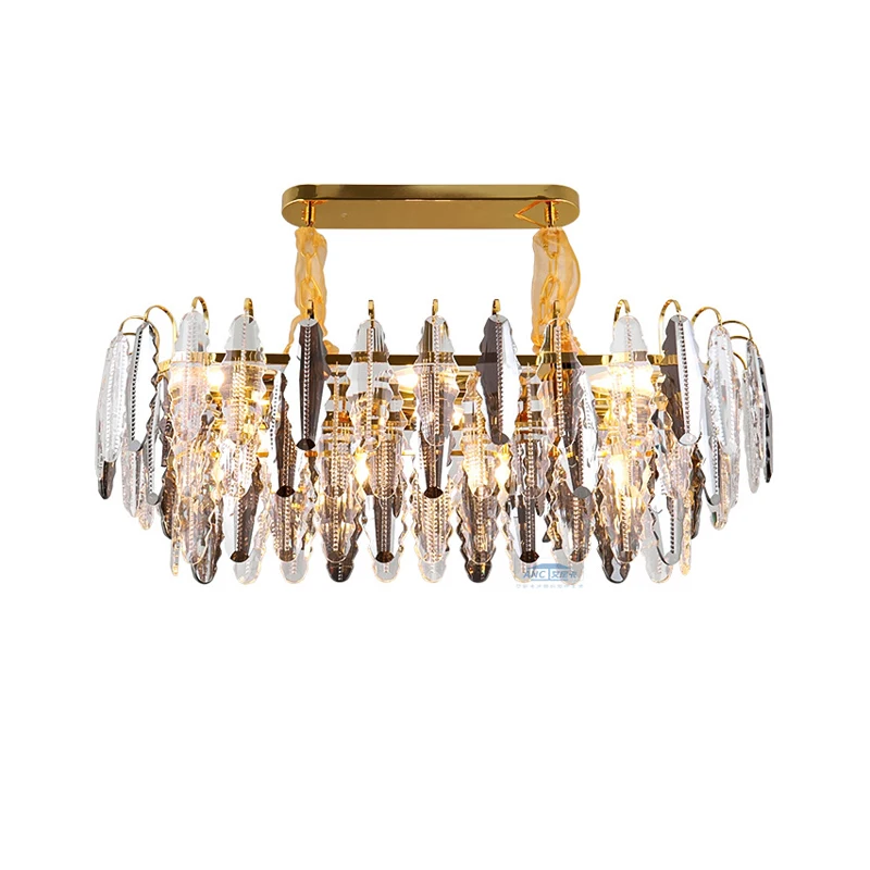 

Art Deco Dimmalbe LED Gold Crystal Hanging Lamps Chandelier Lighting Lustre Suspension Luminaire Lampen For Dinning Table