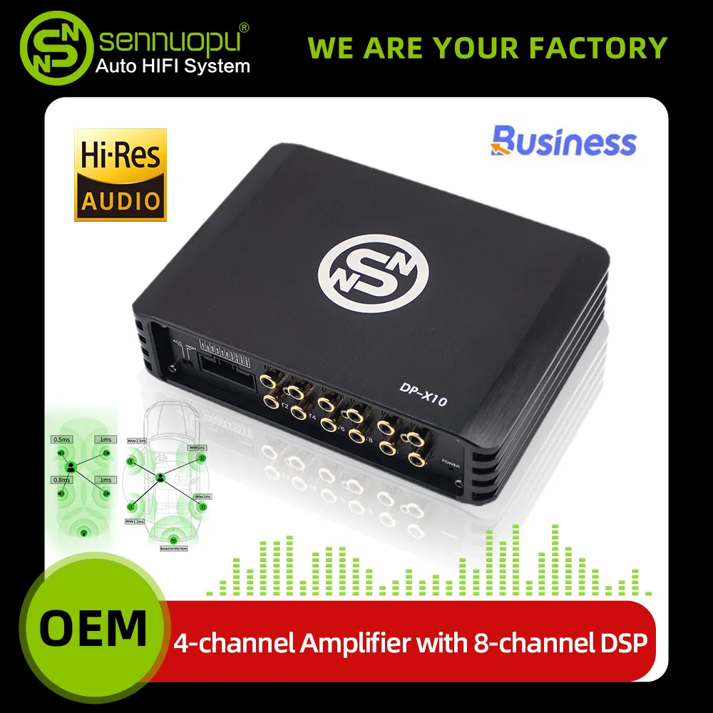 

Sennuopu DP X10 Car Audio 4 Ch Power Amplifier 8 Channel Dsp Processor Bluetooth Amp Equalizer Amplificador Automotivio Sound