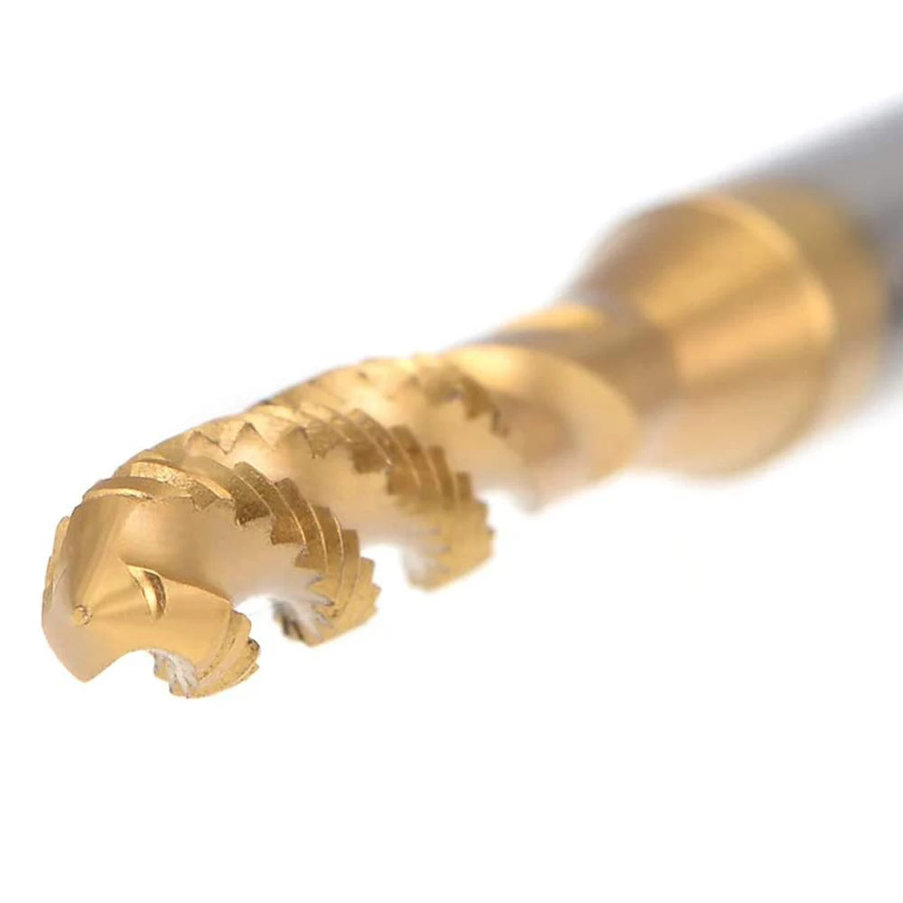 HUAZHICHUN 1PC 0×1.5，12x1.75，0#-1#，2#-3#，4#-6#， 8-32，10.24-32，12-24.28 M35 Titanium Plating Screw Tip Tap For Stainless steel