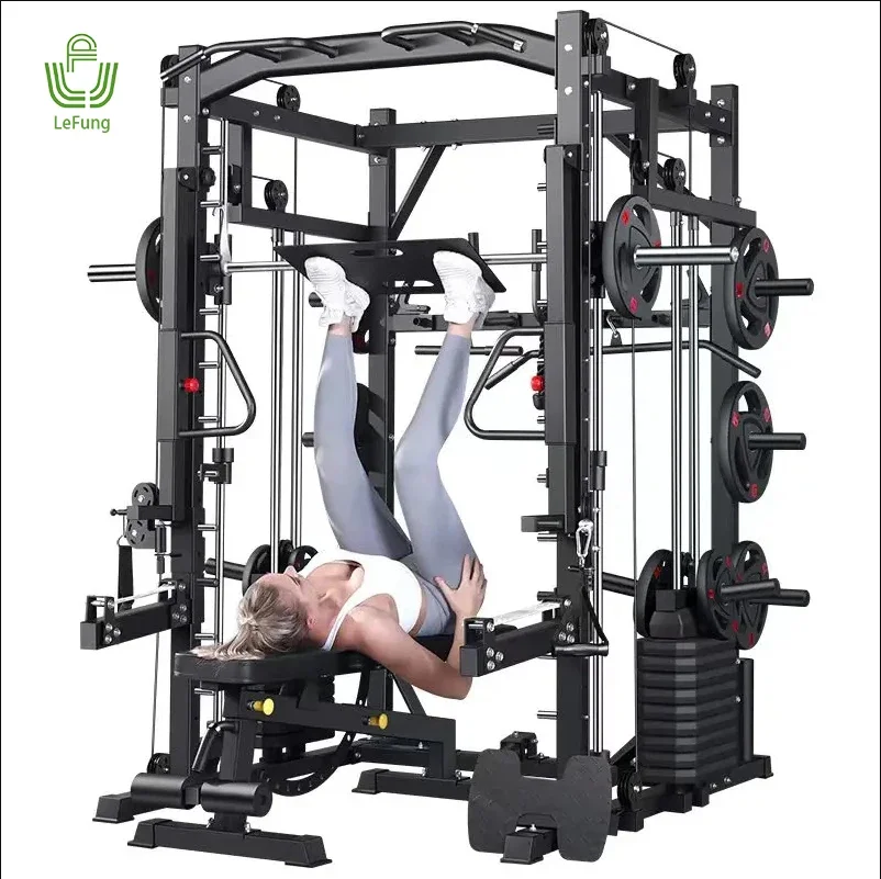 Smith Machine Multifunktionales Smith-Gerät, kommerzielle Fitness-Übungsausrüstung, Smith Machine Gym