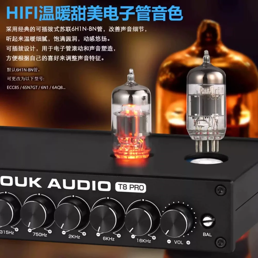 T8 PRO Vacuum Tube Preamplifier, Fever Audio Bile Preamp With Balanced XLR Output & Multi-Band EQ Adjustment