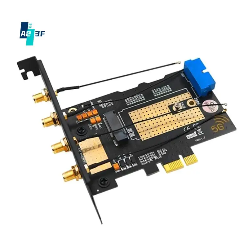 

A23F-M.2 B Key USB3.0 & Pcie 5G Dual Bus 5G-WWAN Card Adapter Card, Desktop Adapter Card With 4 Antennas SIM Slots