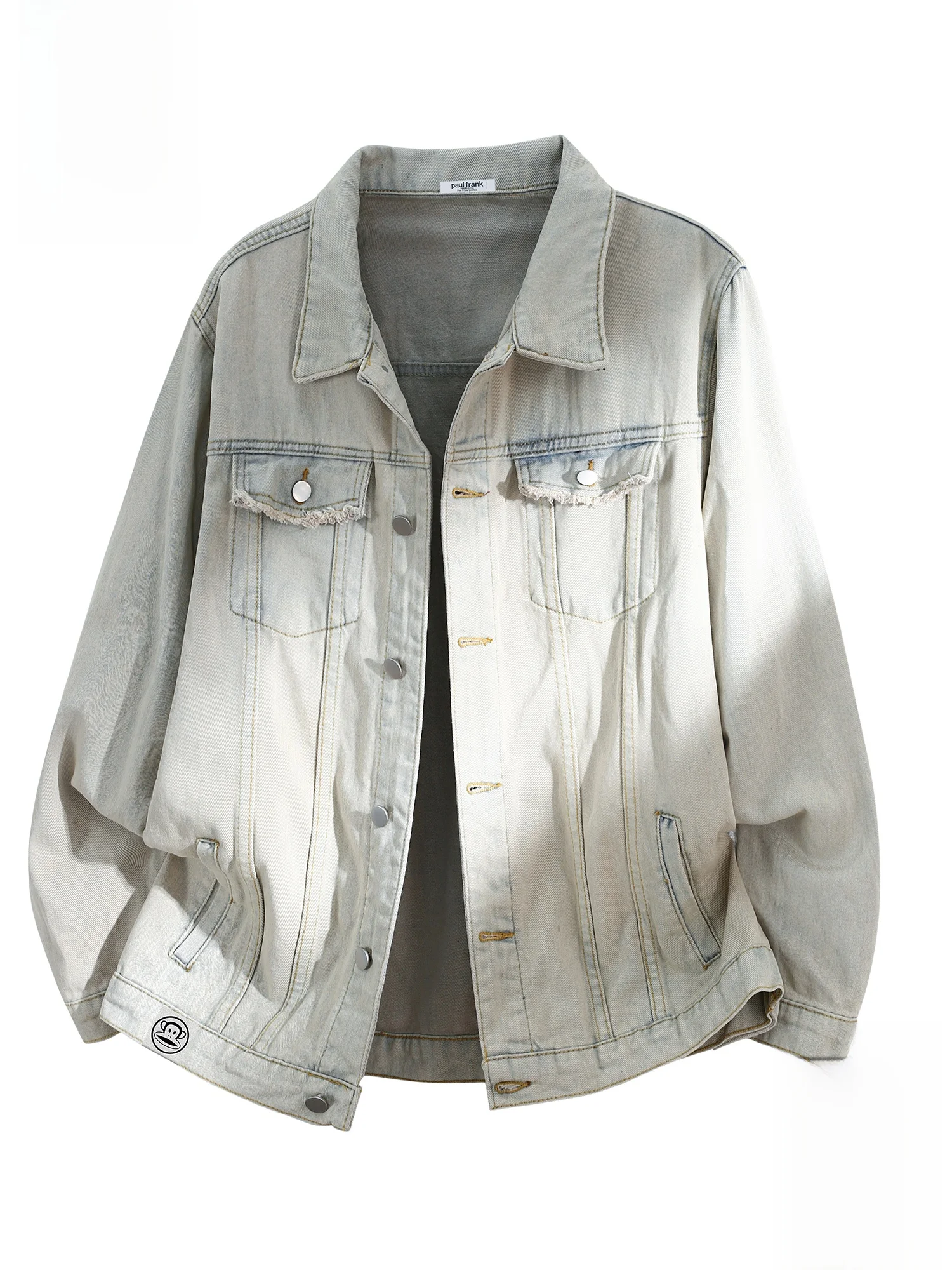 

PaulFrank American Retro Workwear Denim Jaet Men's Spring Deconstructed Casual Outerwear Loose Fit ket No Ironing