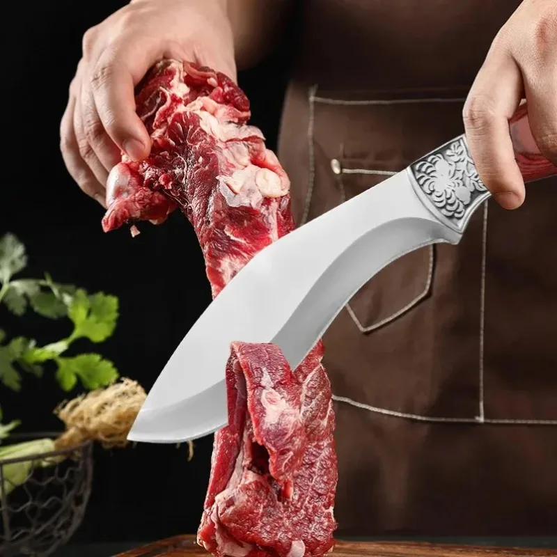 Chef Knife Cleaver Meat Cut Fish Fruit Chopping Vegetables Slicing Kitchen Knife with Cover Butcher Boning Knife Stainless Steel - view 3