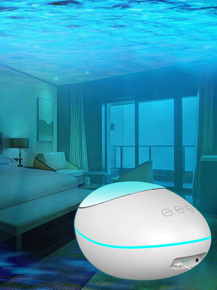 Ocean ambience projector lamp, USB plug-in bedroom, romantic bedside lamp, water ripple, starry sky lamp full of stars, couple