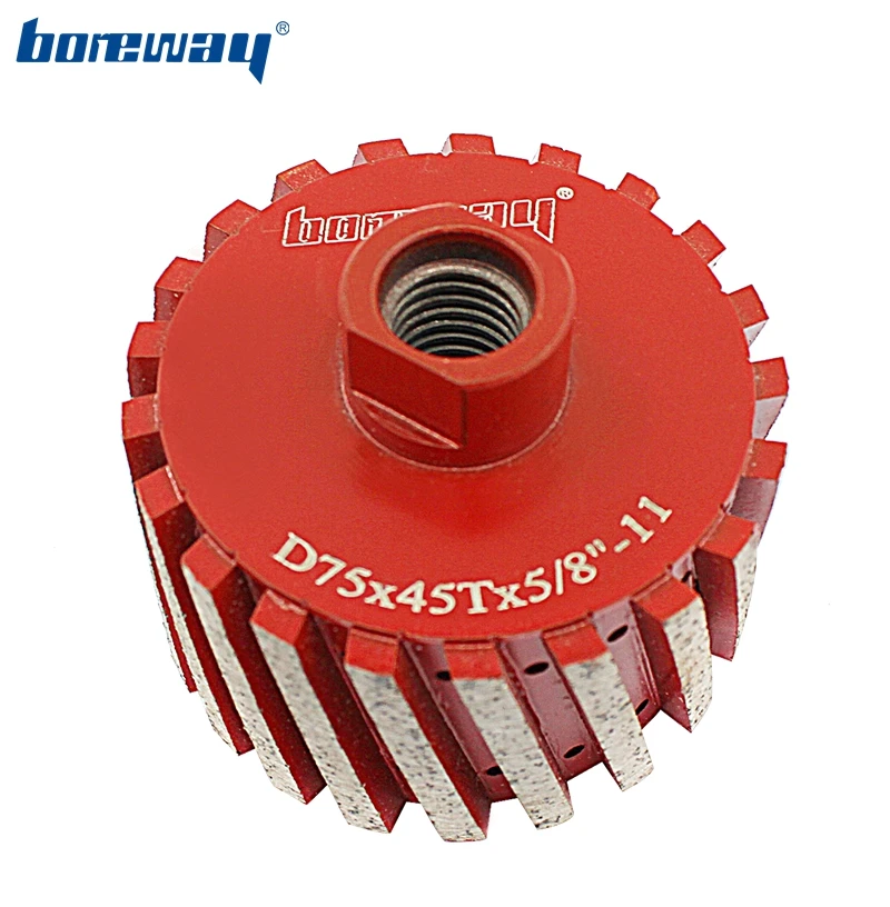 

Boreway D75*45T*5/8''-11 Segmented Diamond Drum Wheel Zero Tolerance Wheels On Angle Grinder For Grinding Granite Marble Stone