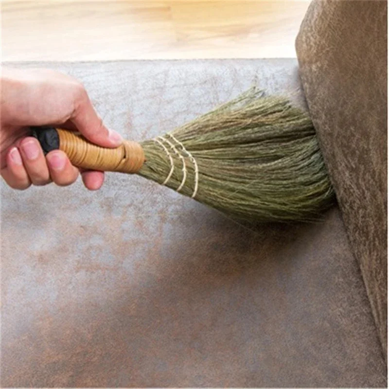 Japanese Handmade Broom Wooden Floor Sweeping Soft Fur Broom Dust Brush Useful Straw Braided Household Floor Hair Cleaning Tools