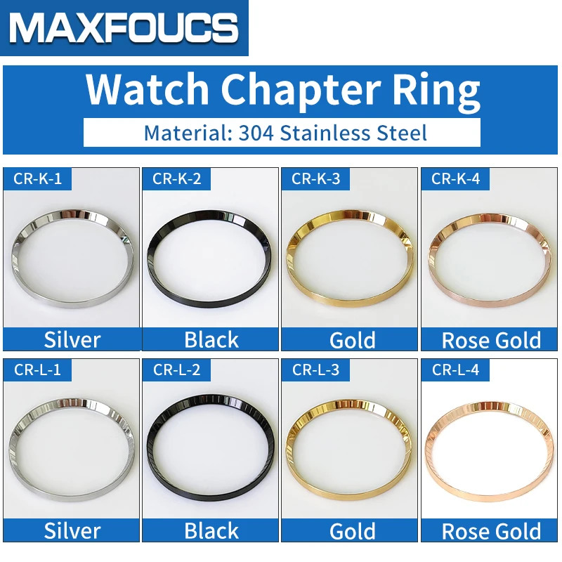 High-Quality 304 Stainless Steel Chapter Ring Suitable For SKX007/SRPD Shiny Watch Parts Watch Case, 30.5mm*27.4mm