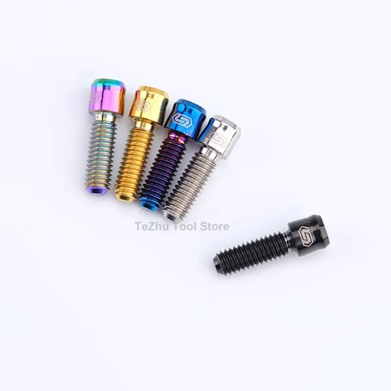 1pc Titanium Bolts M4 x 10 12mm Cylindrical Head Hexagonal Socket Brake Screw Multiple Colors