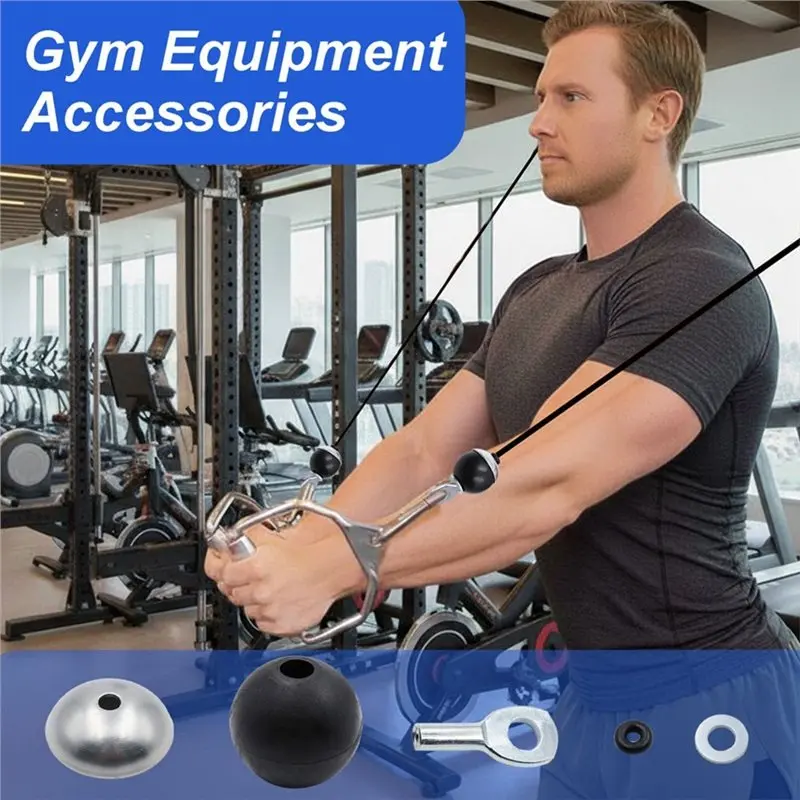【Price Drop !!】Cable Hardware Kit- Eyelets, Connectors& For Gym Pulley Ball Stoppers(5Mm) For DIY Fitness Cable Repair