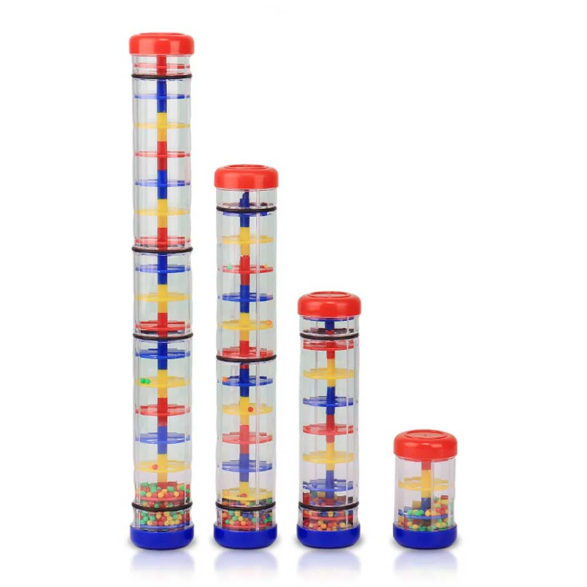 4Pack Rain Maker Stick Tube for Kids Rain Tube Rattle Tube Rain Stick Shaker Music Sensory Auditory Instrument Toy