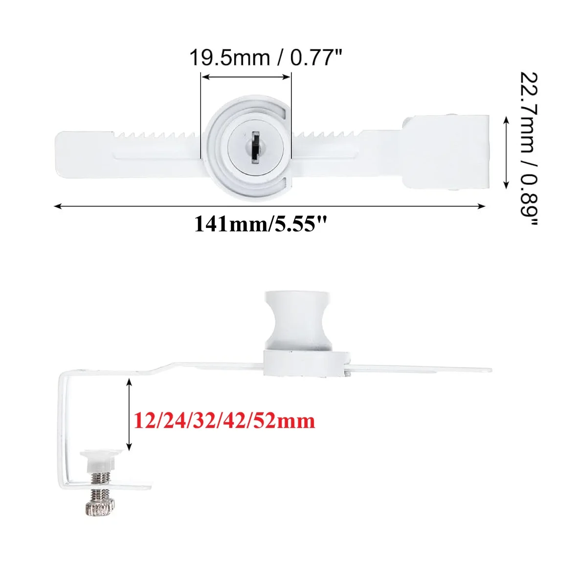 2Pcs No Drill Sliding Glass Door Ratchet Lock For Chest Freezer Showcase Display Case Luminescent