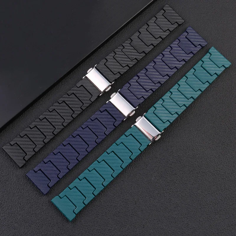 Carbon Fiber Band For Samsung Galaxy 5/Pro 4/Classic 42/45/46mm Active 2 40/44mm 20 22mm Bracelet Huawei Watch GT/2e/3/Pro Strap