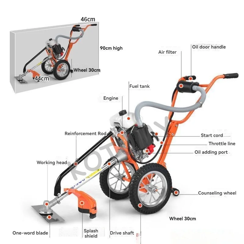 Agricultural Lawn Mower Gasoline Orchard Lawnmower Gasoline Diesel 4/2 Stroke Garden Wasteland Ditching Machine