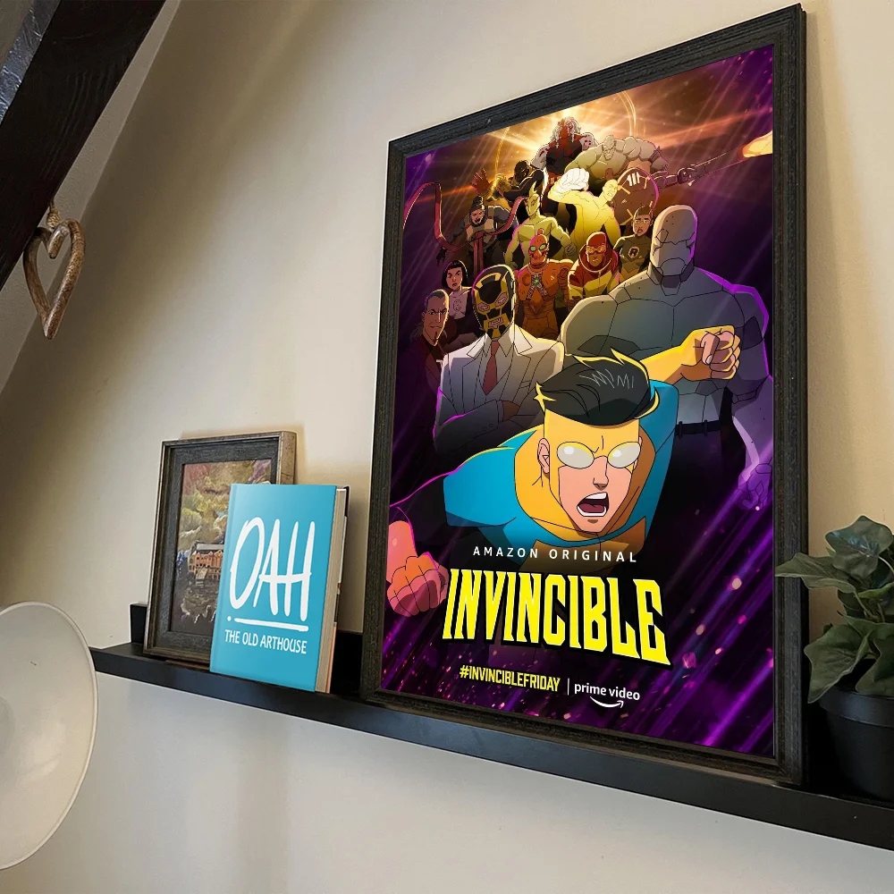 I-Invincible Cartoon Self-adhesive Art Poster Fancy Wall Sticker for Living Room Bar Decoration Vintage Decorative Painting