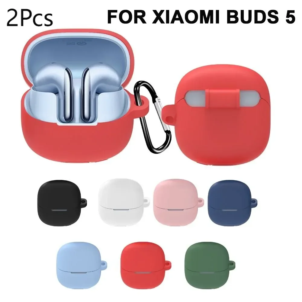 

2pcs New Silicone Protective Case Cover Anti-Scratch Shockproof Protector Headphone Accessories With Hook Shell for Xiaomi Buds