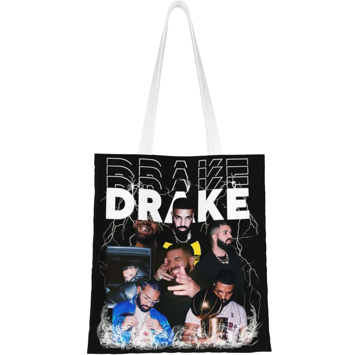 Vintage Drizzy Drake Bootleg Canvas Tote Handbag Hip Hop Rapper Shoulder Bags Shopping Bags for Women