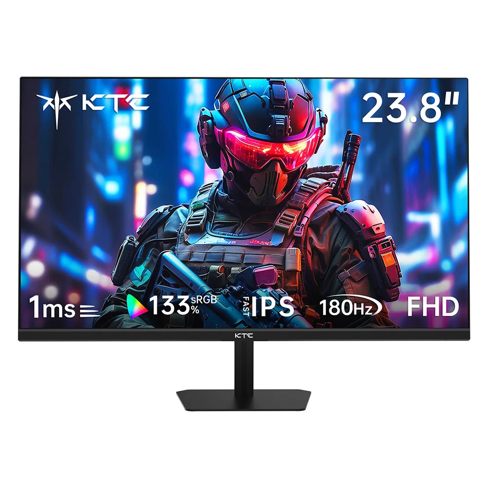 شاشة ألعاب KTC H24F8، شاشة IPS سريعة 23.8 بوصة 1920*1080 16:9، وقت استجابة 180 هرتز 1 مللي ثانية، نسبة تباين 1000:1، حامل HDR10 VESA