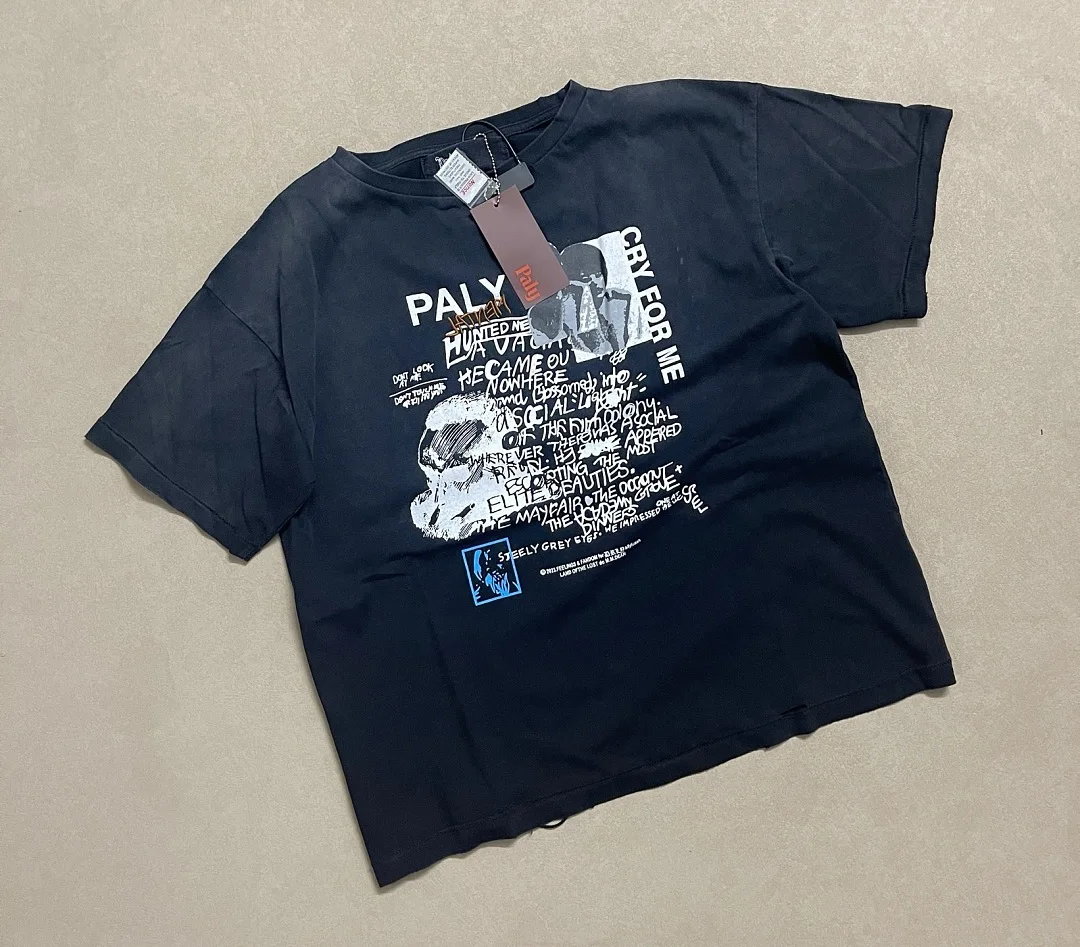 Men Women Oversized Paly T Shirt Vintage E-Z Riders Letter Graphic Print Retro Motorcycle Streetwear Tee Casual Tops