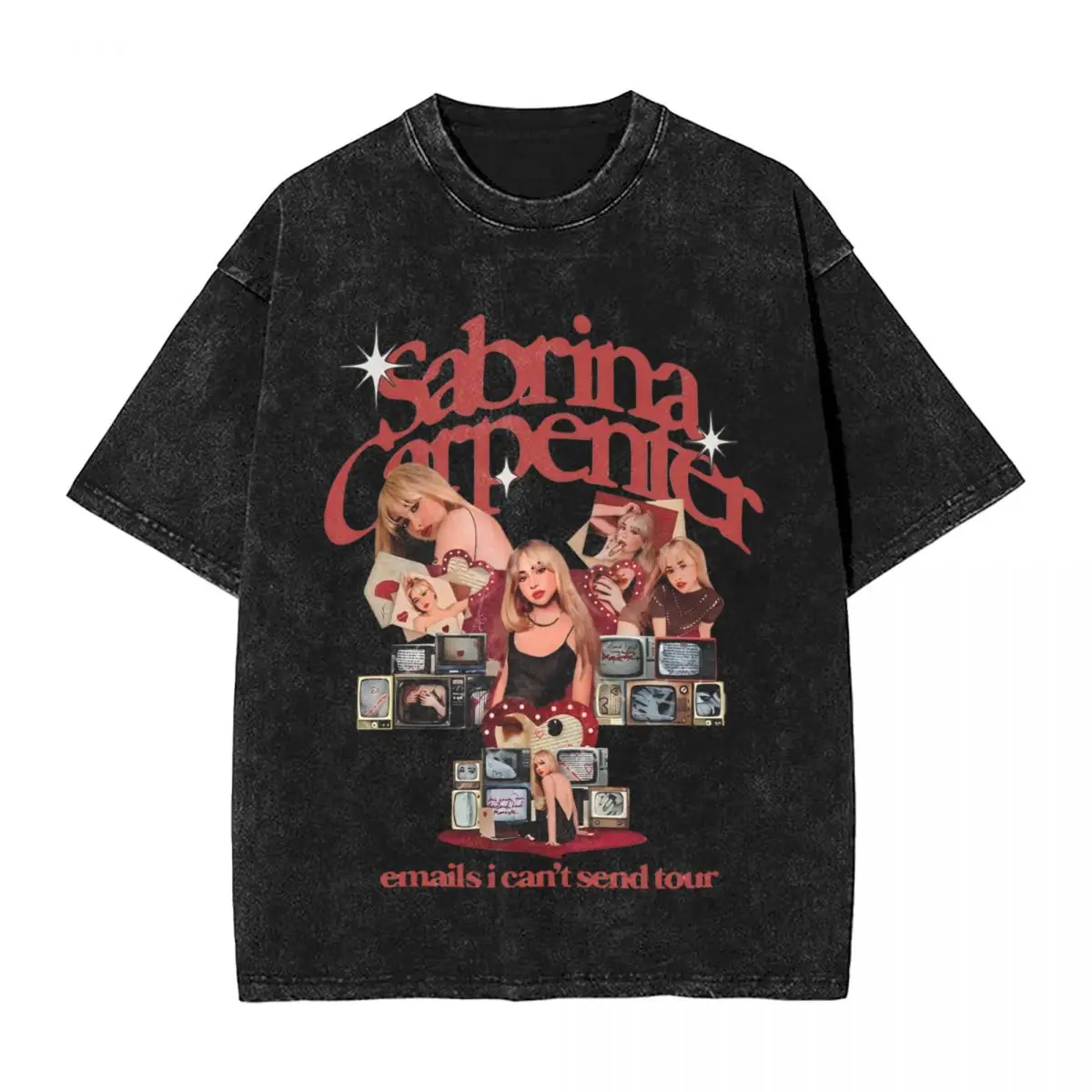 Sabrina Carpenter 2024 Tour Singer T Shirt Loose T-Shirts Short-Sleeve Y2K Basic Tops Summer Cotton Comfortable Oversize Top Tee